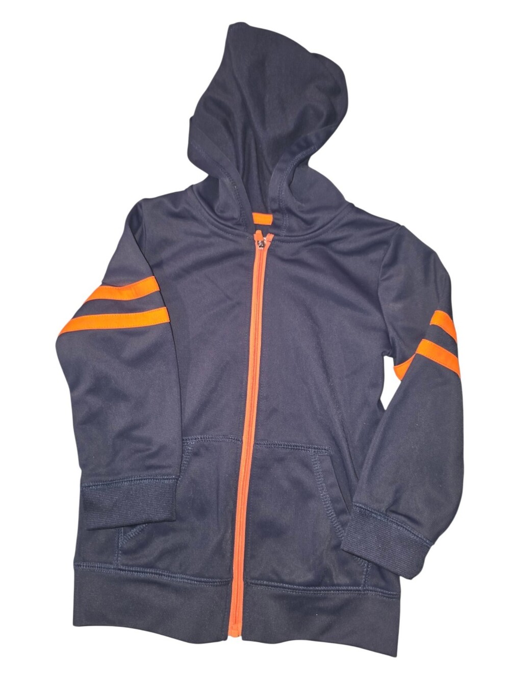 9/8/53. Boys jumping beans Navy Hoodie with Orange Trim
